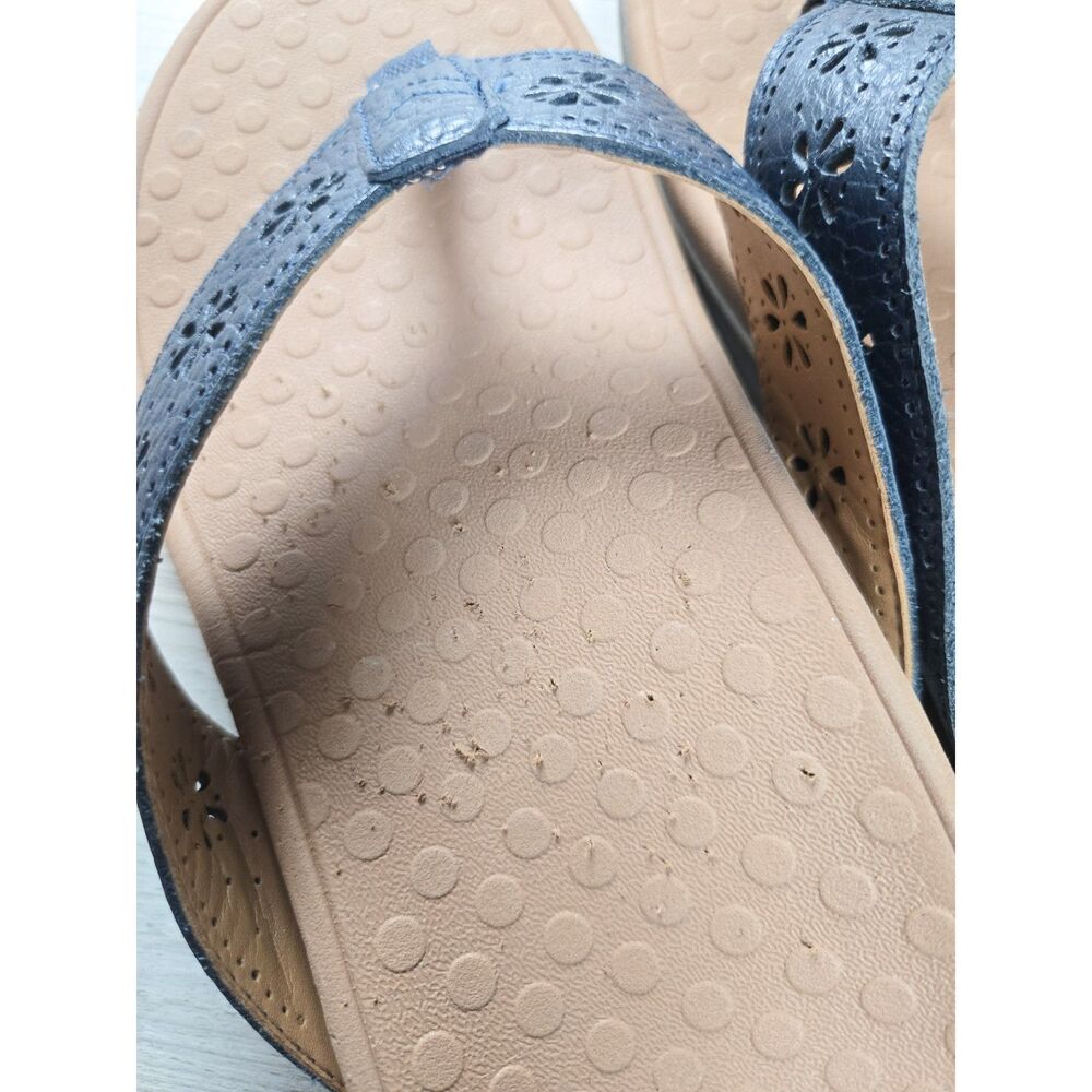 Vionic Bella II Navy Blue Floral Laser-Cut Orthotic Sandals Size 9.5 - Picture 4 of 4
